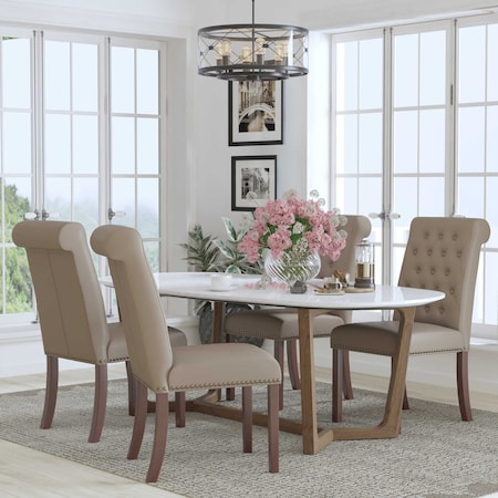 Flash Furniture 18.5 W, 27.5 L, 39.75 H 4-BT-P-BG-LEA-GG